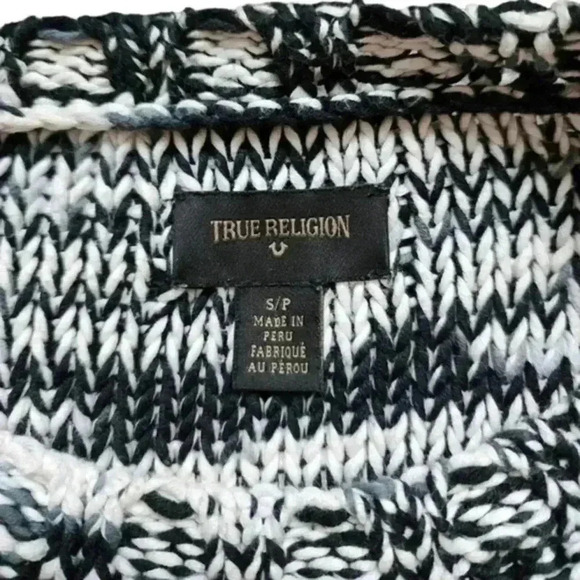 TRUE Religion Hand Knit Chunky Cotton Classic Preppy Old Money Women's Small - Picture 10 of 15